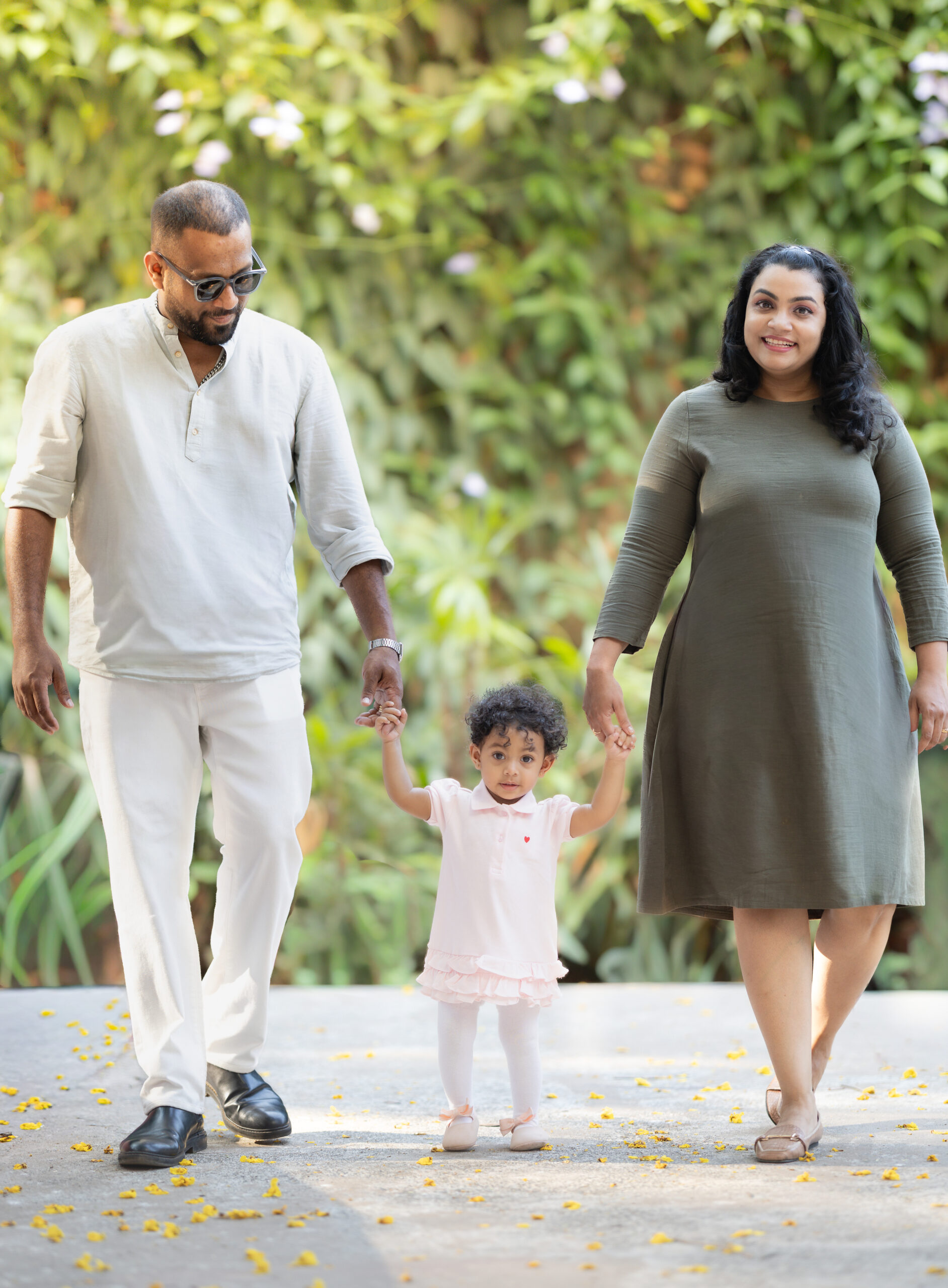 Family walking together in a London park