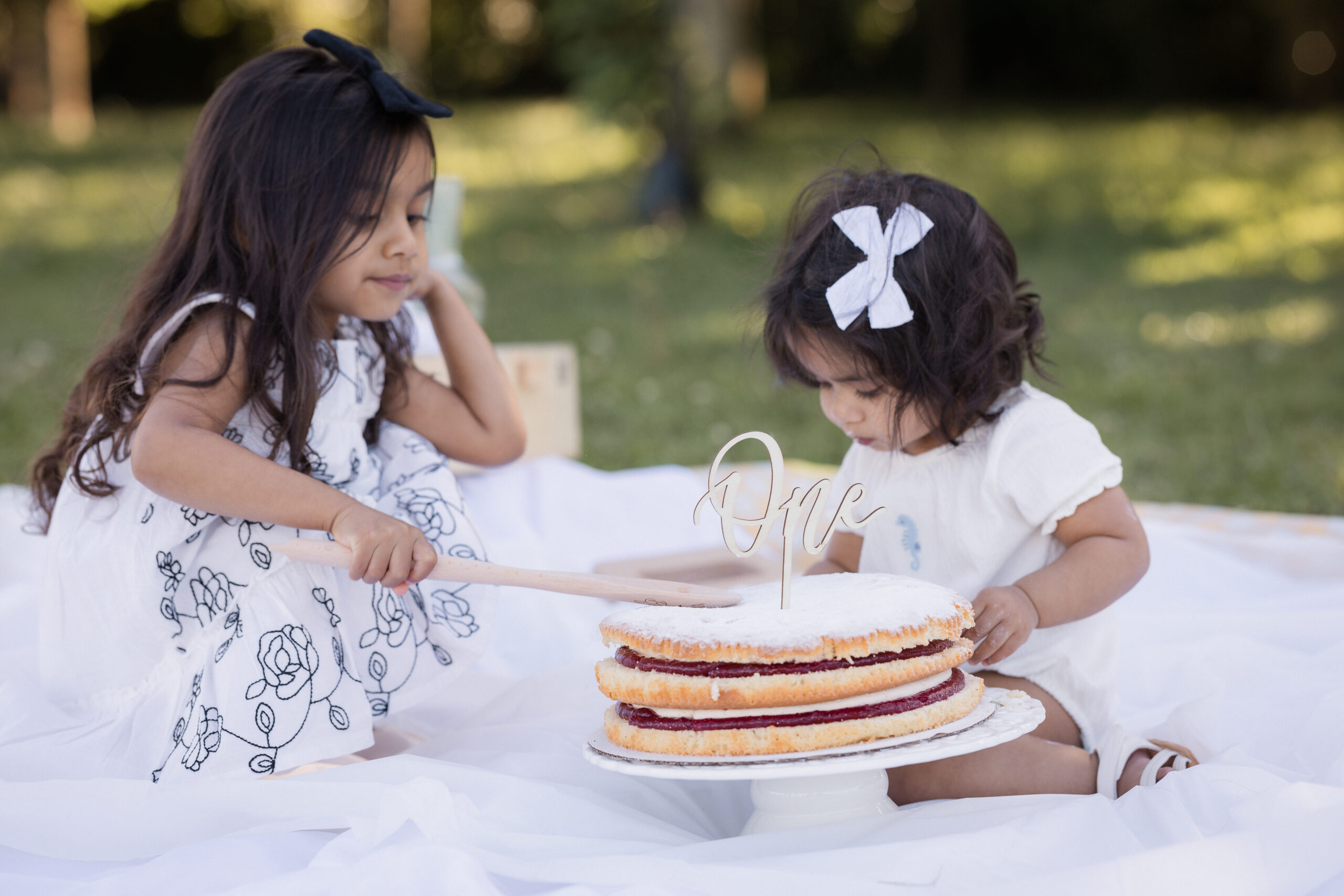 Candid moment between siblings during photography session
