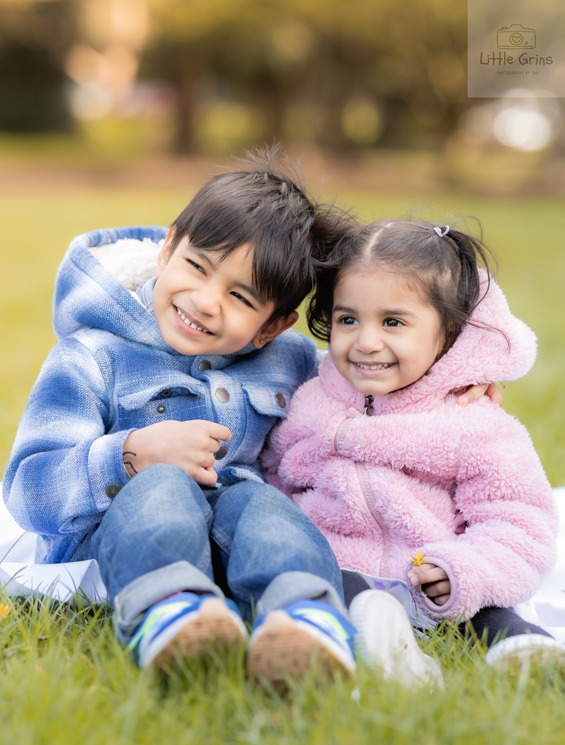 Close up family portrait outdoors
